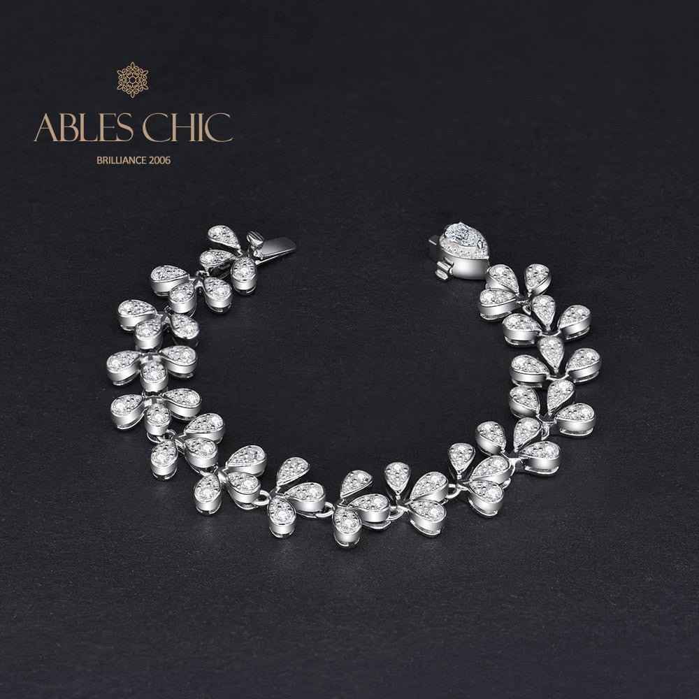 Flower Iced Out Wedding Bracelet B0553