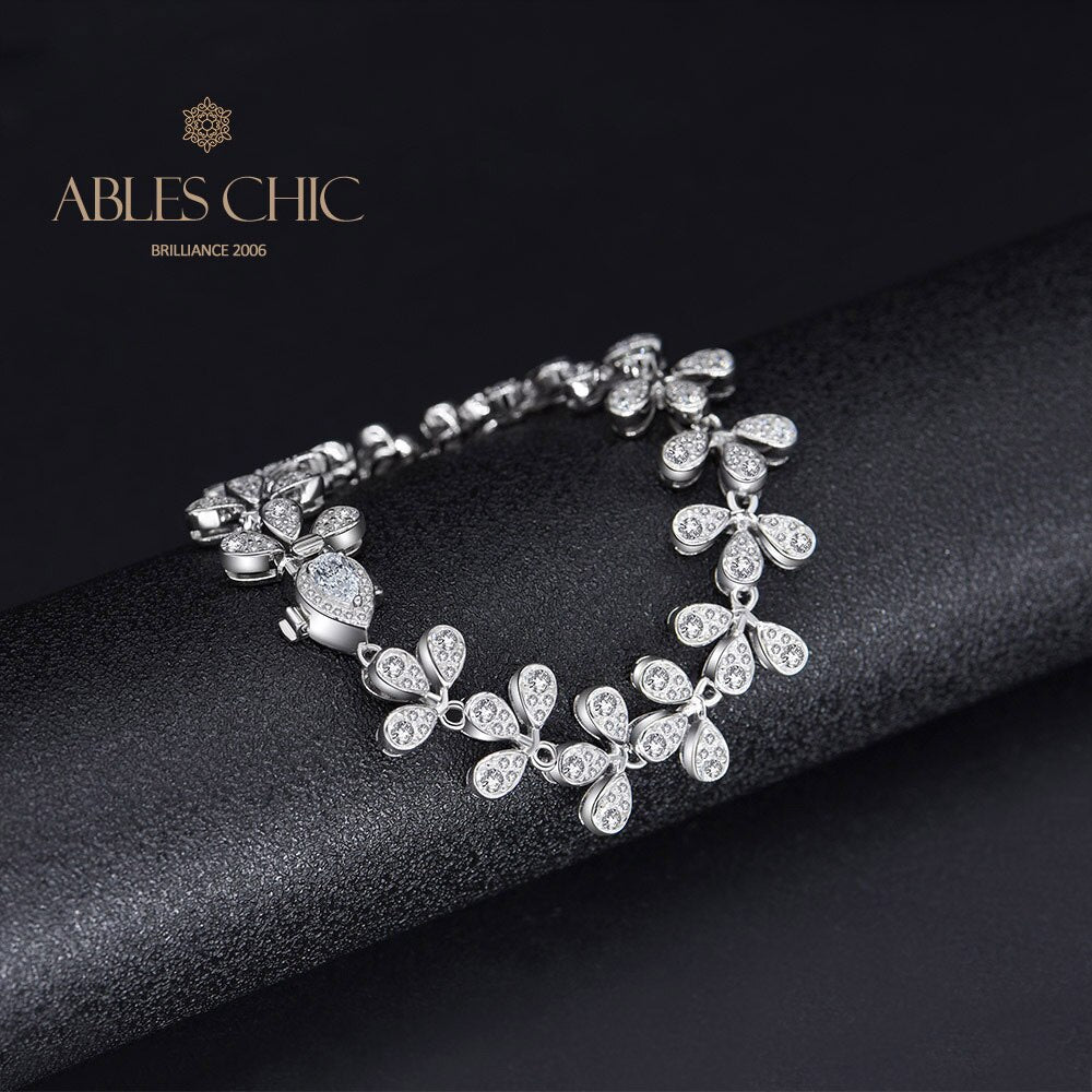 Flower Iced Out Wedding Bracelet B0553