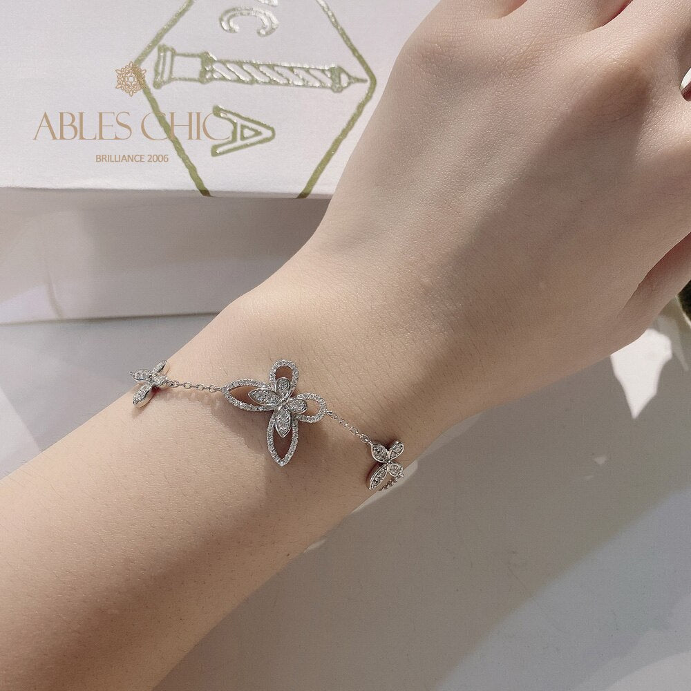 Paved Butterfly Iced Out Bracelet B0486