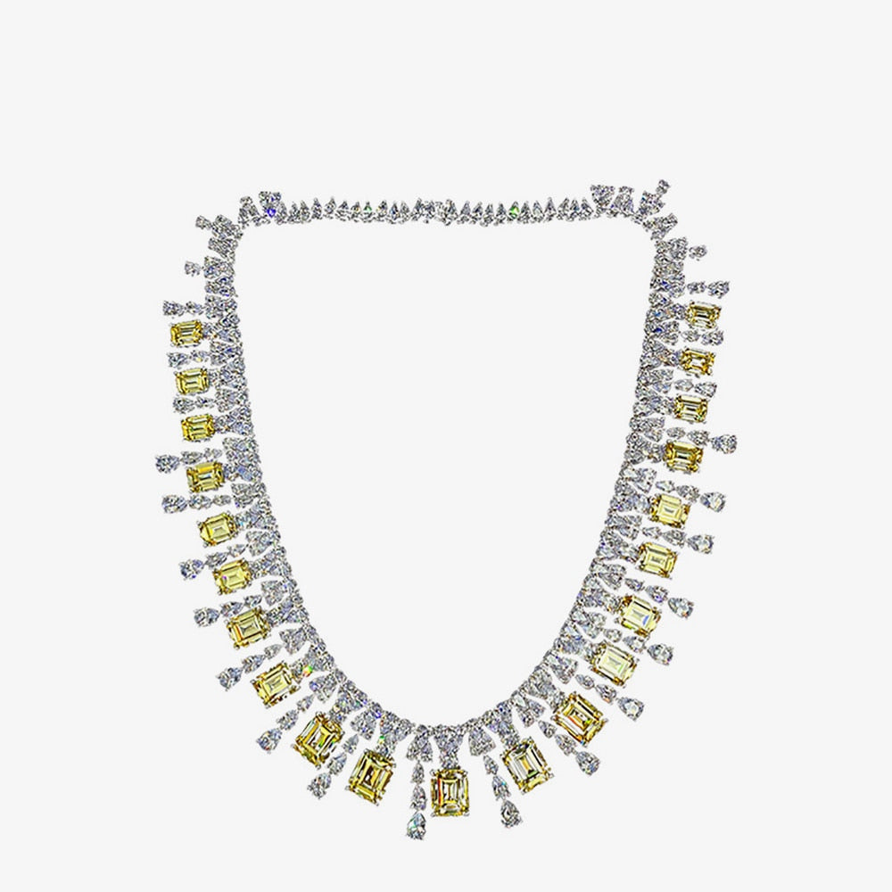 Sphene Wedding Garland Necklace P0694