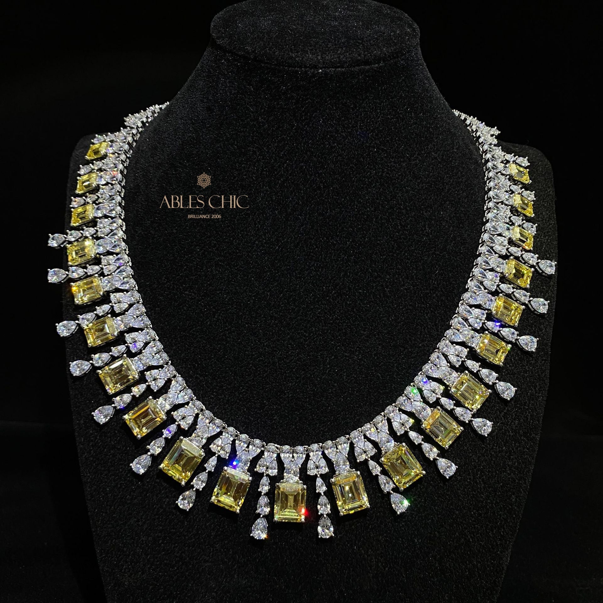 Sphene Wedding Garland Necklace P0694