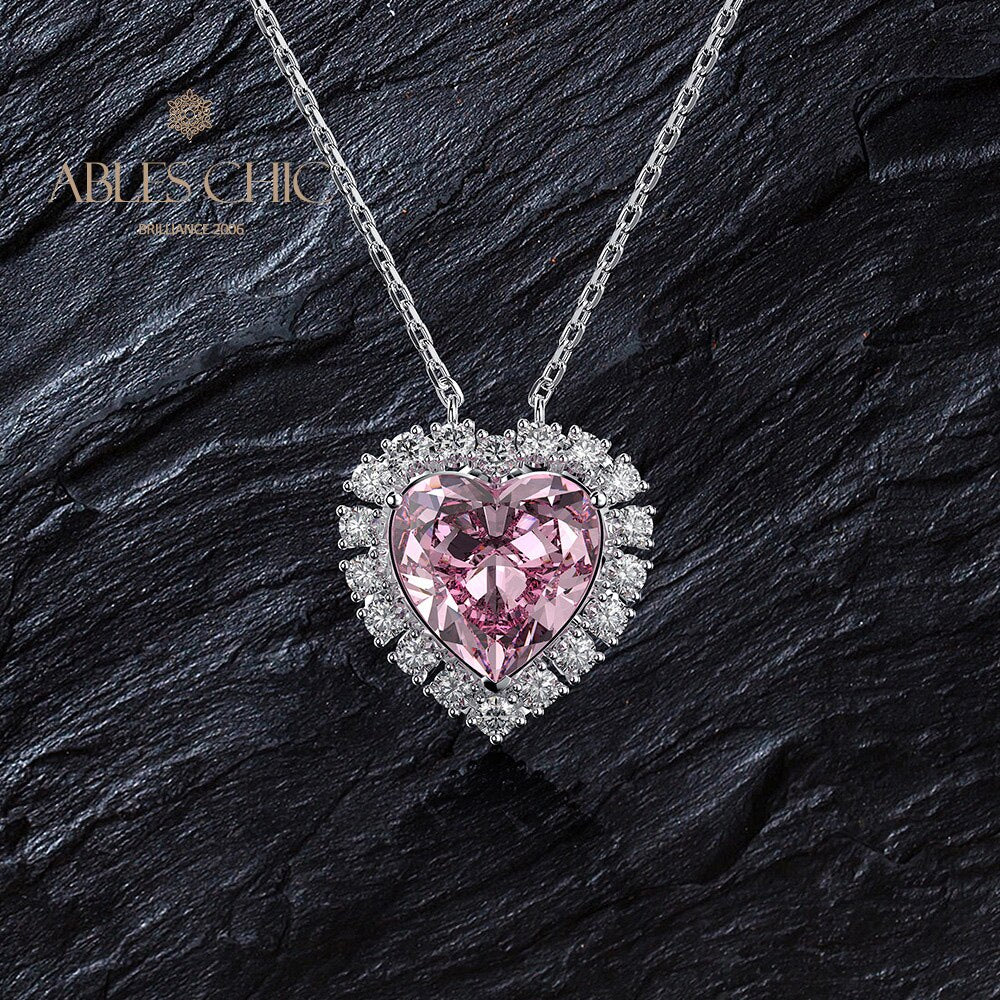 Morganite Halo Heart Pendant B0440