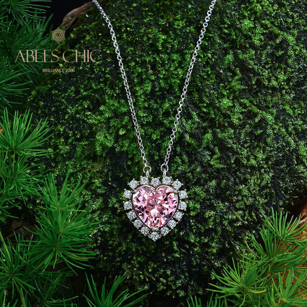 Morganite Halo Heart Pendant B0440