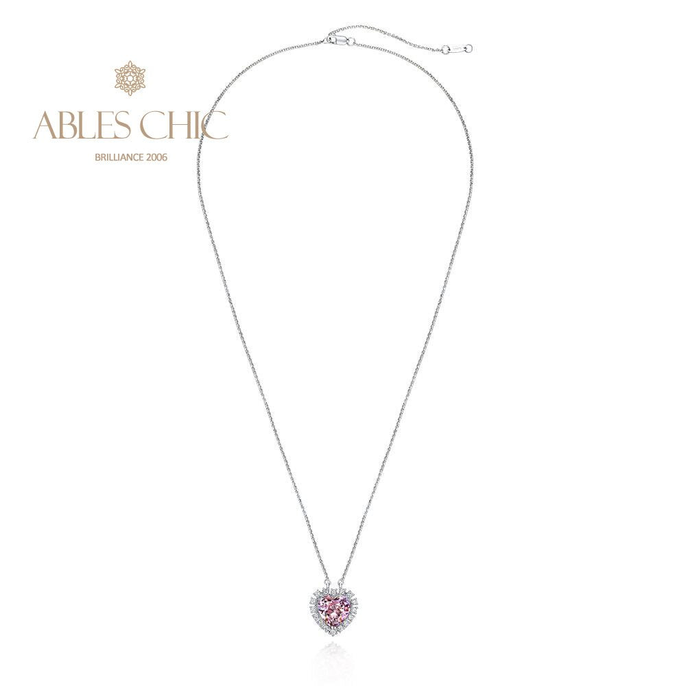 Morganite Halo Heart Pendant B0440