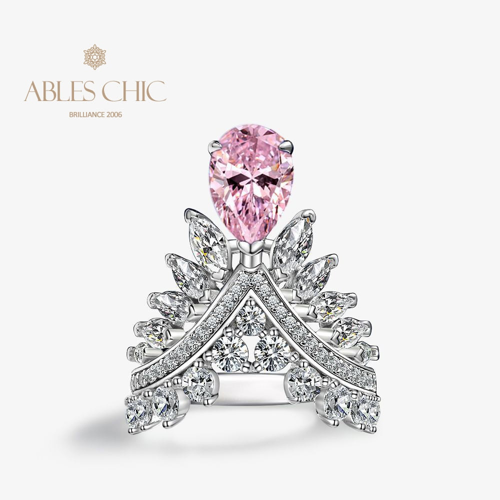 Sapphire Pear Crown Ring R1532