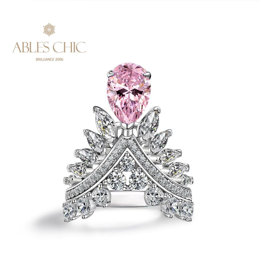 Sapphire Pear Crown Ring R1532