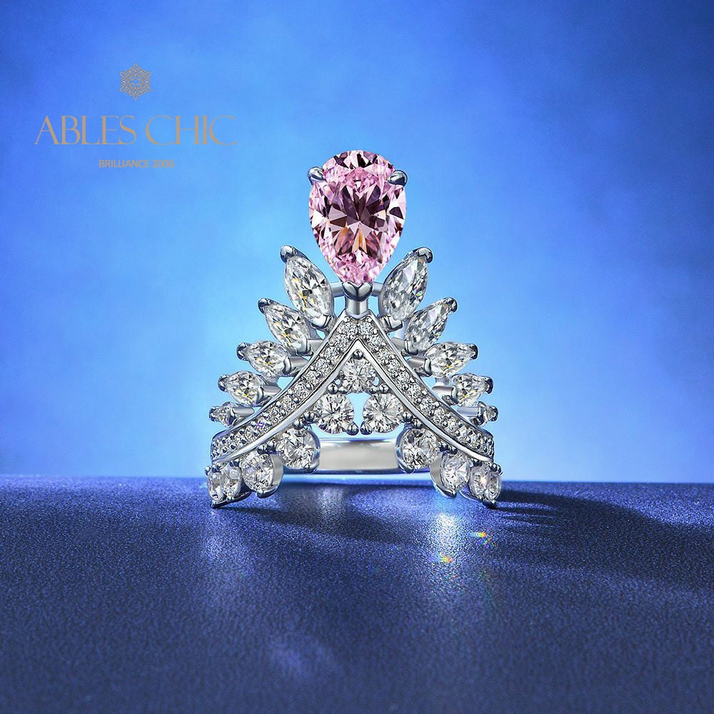 Sapphire Pear Crown Ring R1532