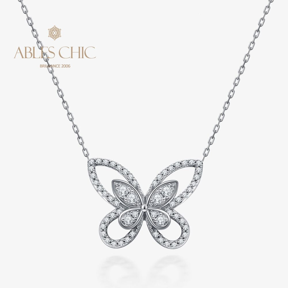 Paved Butterfly Necklace B0480