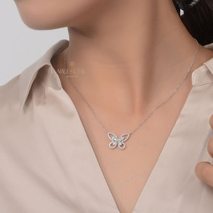 Collier Papillon Pavé B0480