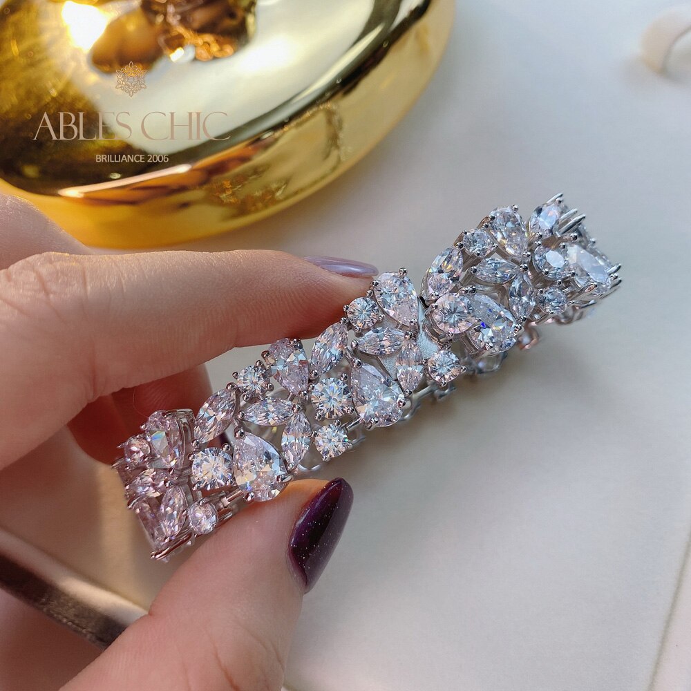 Iced Floral Bridal Bracelet B0630