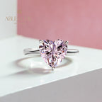 Solitaire Heart  Kunzite Bridal Ring R0308