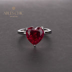 Solitaire Heart  Kunzite Bridal Ring R0308