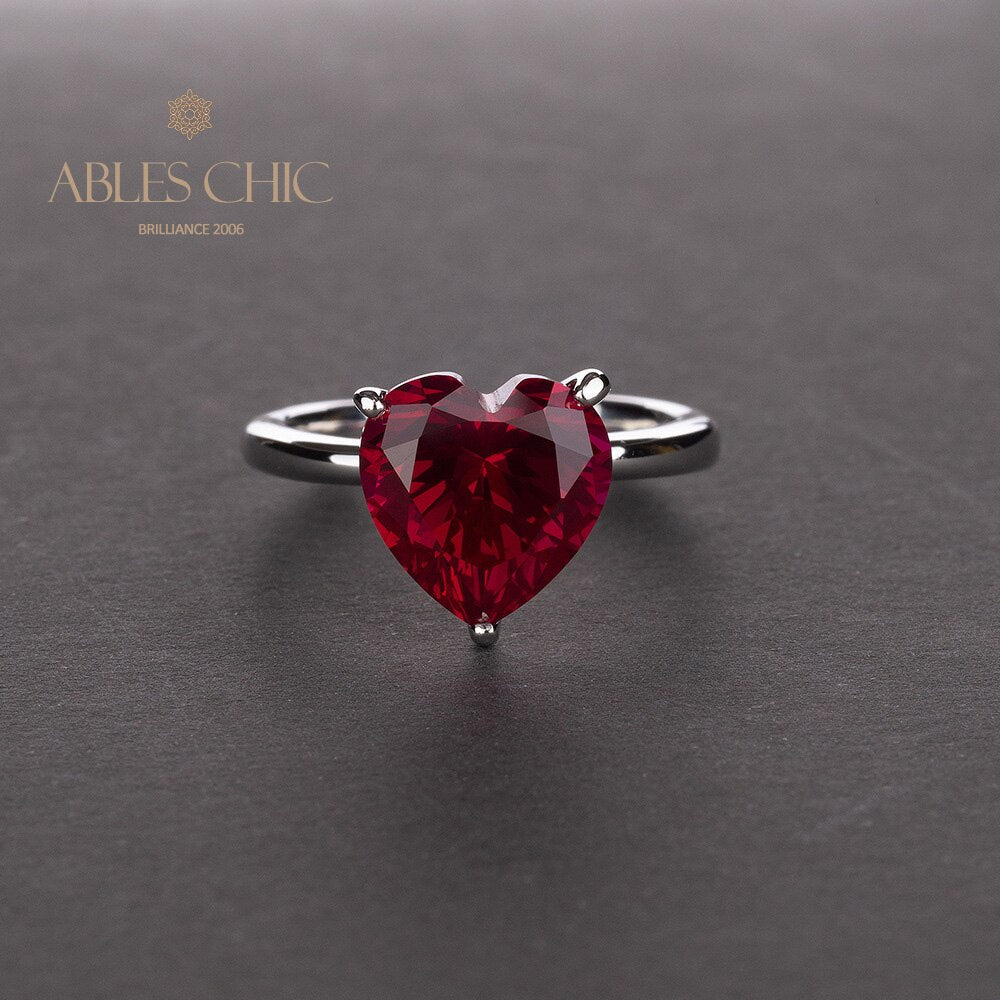 Solitaire Heart  Kunzite Bridal Ring R0308