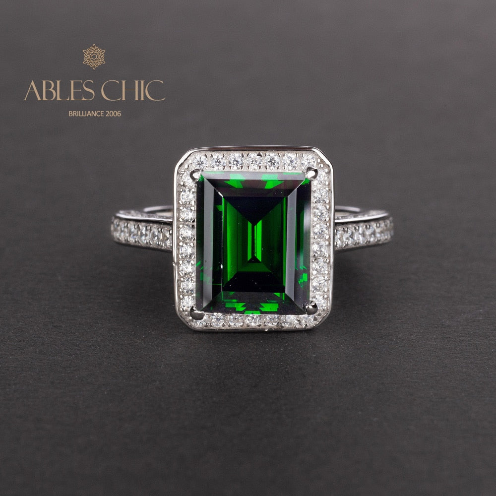 Lab Emerald Wedding Ring R0303