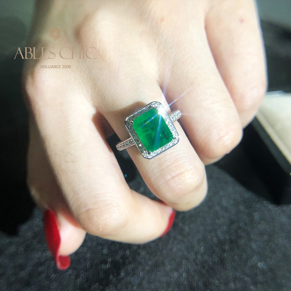 Lab Emerald Wedding Ring R0303