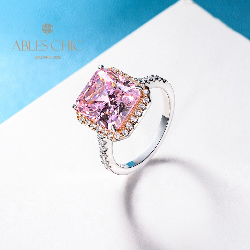 Solitaire Radiant Morganite Wedding Ring R1347