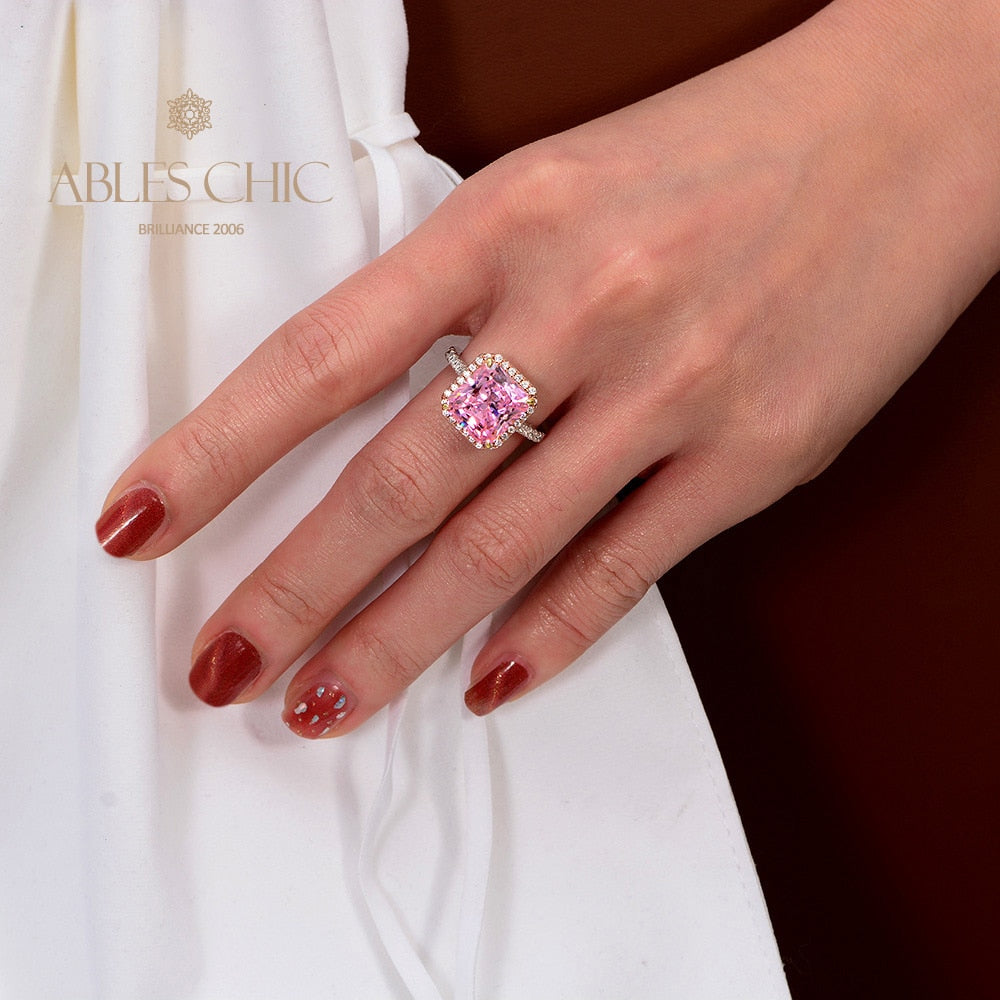 Solitaire Radiant Morganite Wedding Ring R1347