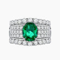 Lab Emerald Wide Bridal Ring R1601