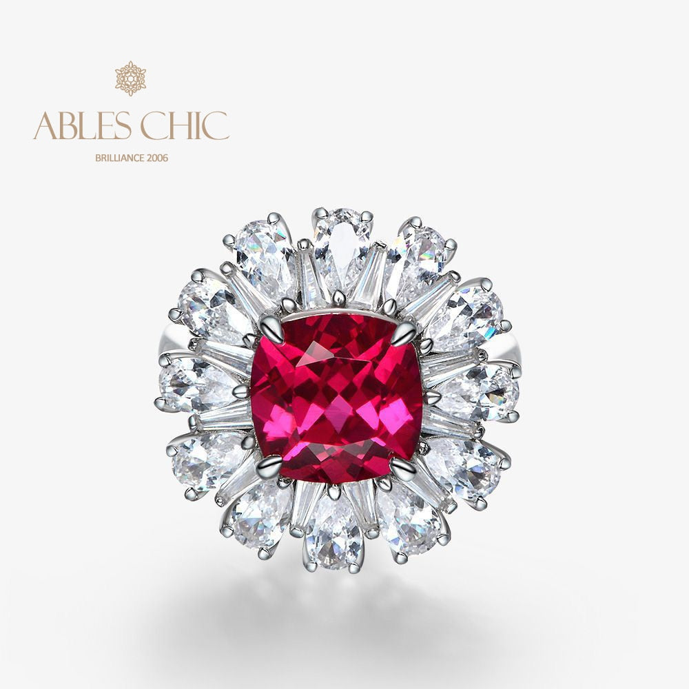 Ruby Flower Ring R1237