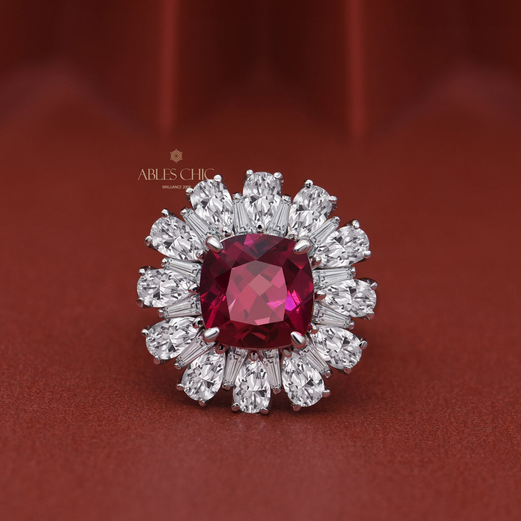 Ruby Flower Ring R1237