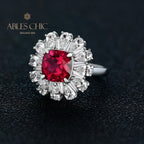 Ruby Flower Ring R1237