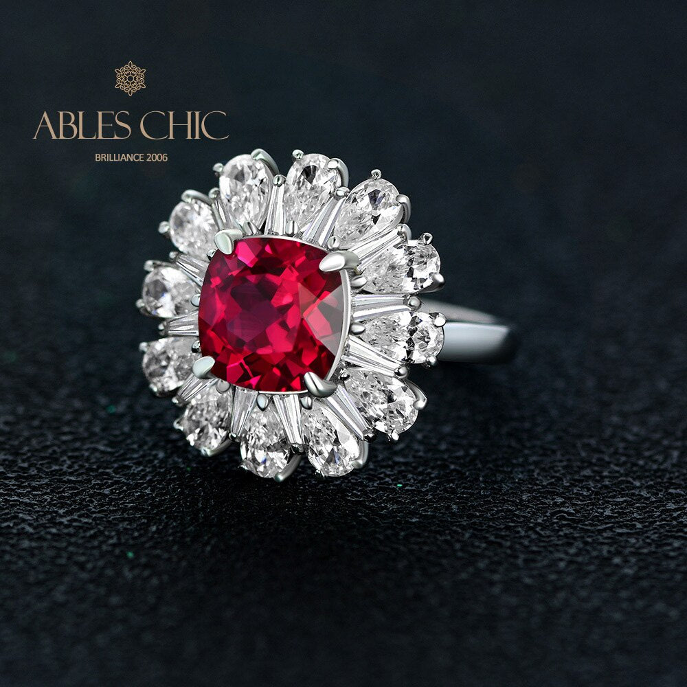 Ruby Flower Ring R1237