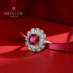 Ruby Flower Ring R1237