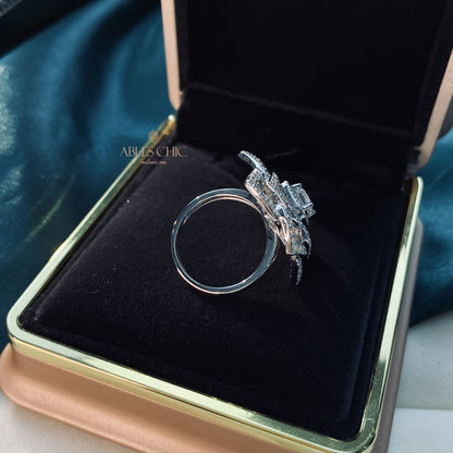 Citrine Rose Floral Wedding Ring R220