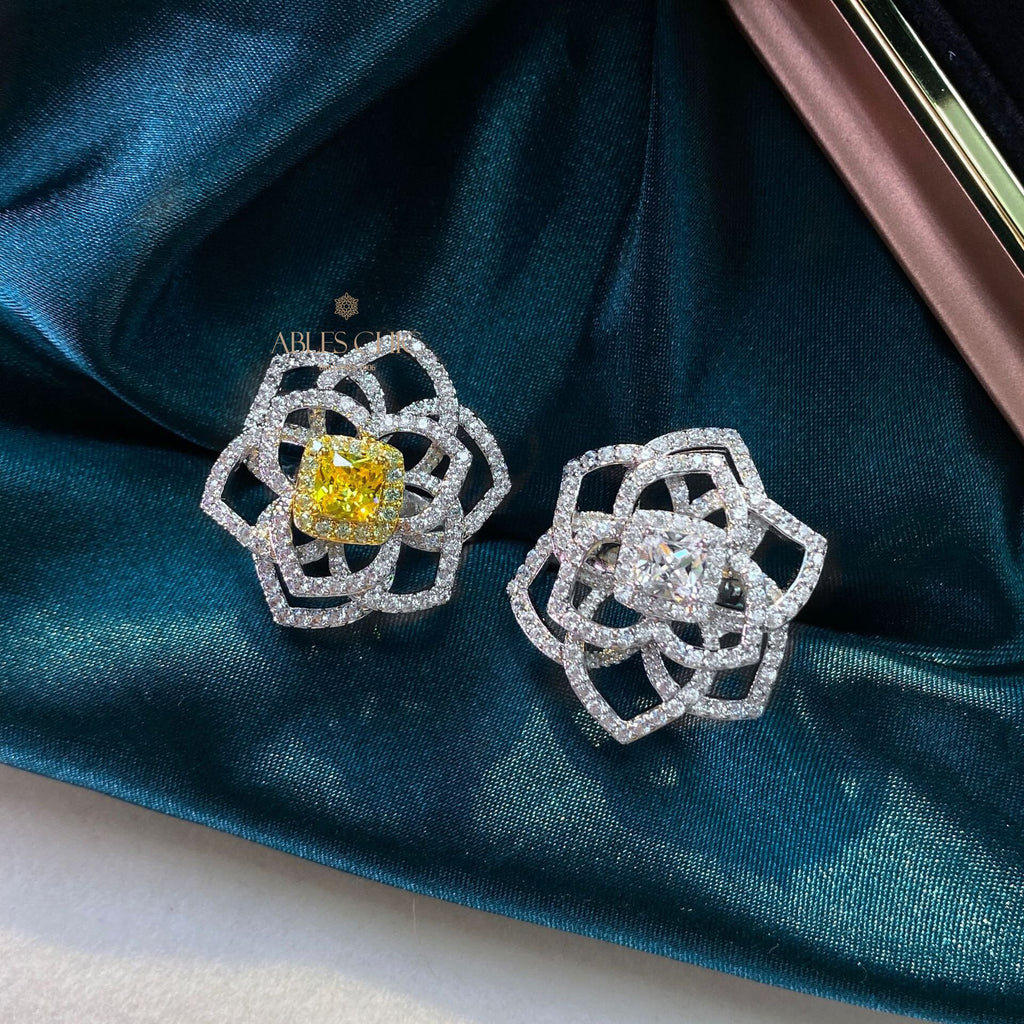 Citrine Rose Floral Wedding Ring R220