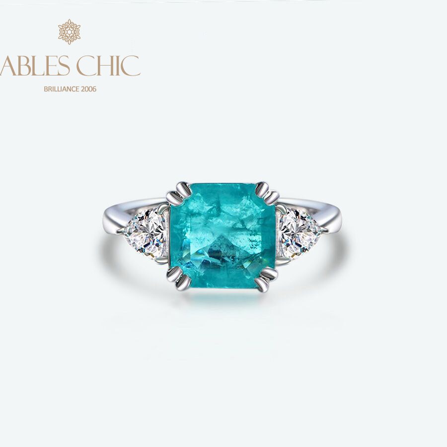 Lab Paraiba Wedding Ring R0896B
