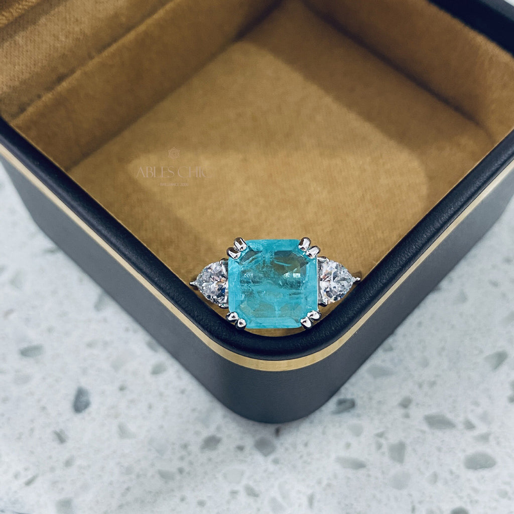 Lab Paraiba Wedding Ring R0896B
