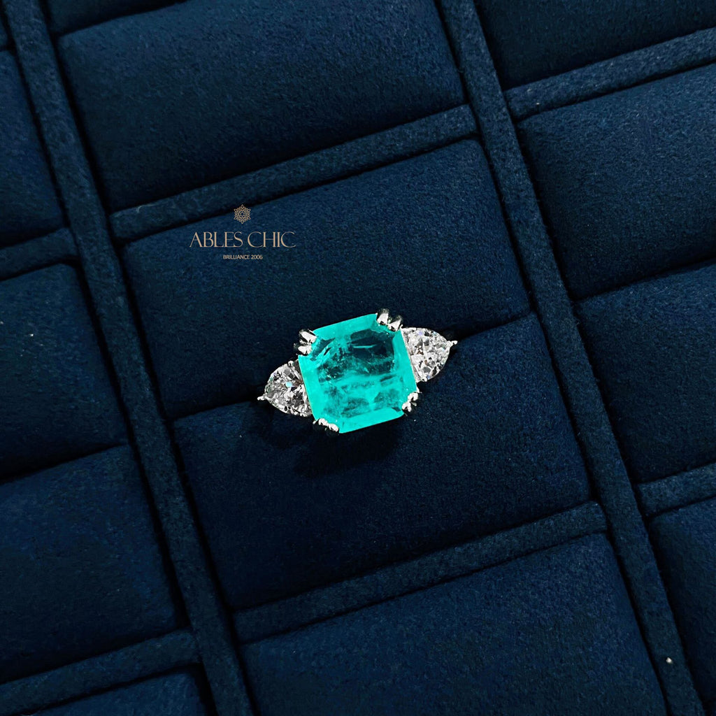 Lab Paraiba Wedding Ring R0896B