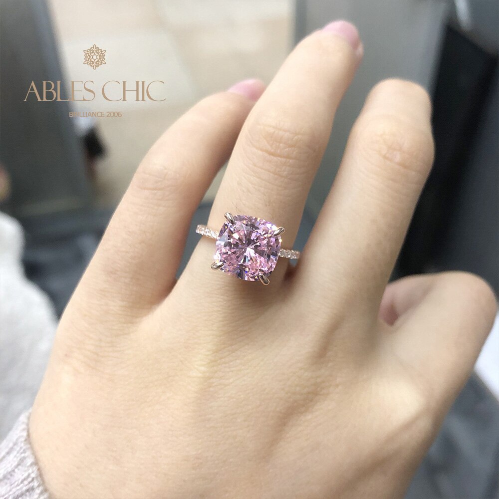 Kunzite Cushion Wedding Ring R0947
