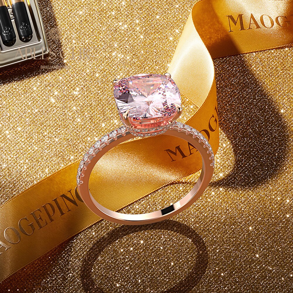 Kunzite Cushion Wedding Ring R0947