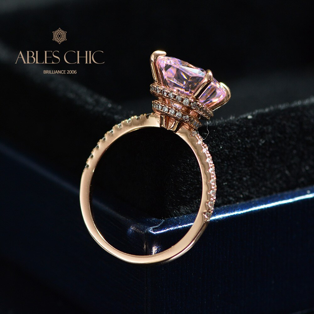 Kunzite Cushion Wedding Ring R0947