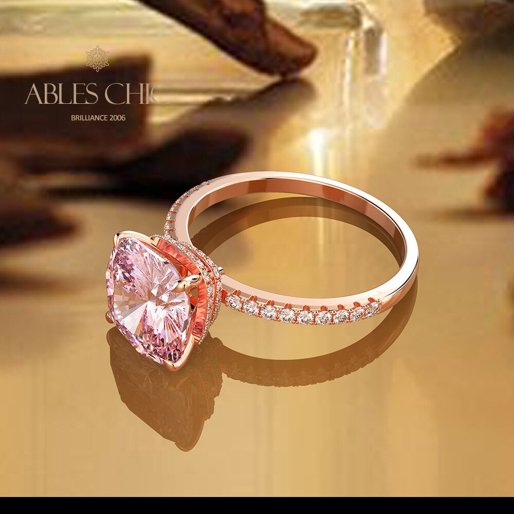 Kunzite Cushion Wedding Ring R0947