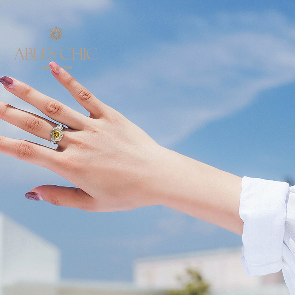 Bague de mariée saphir jaune R0442