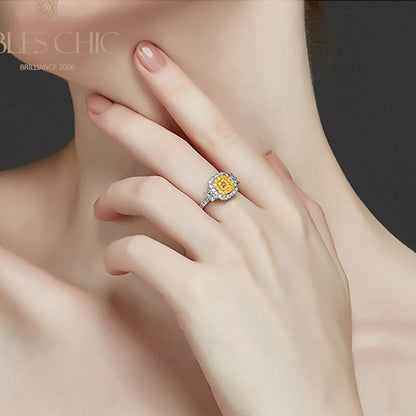 Bague de mariée saphir jaune R0442