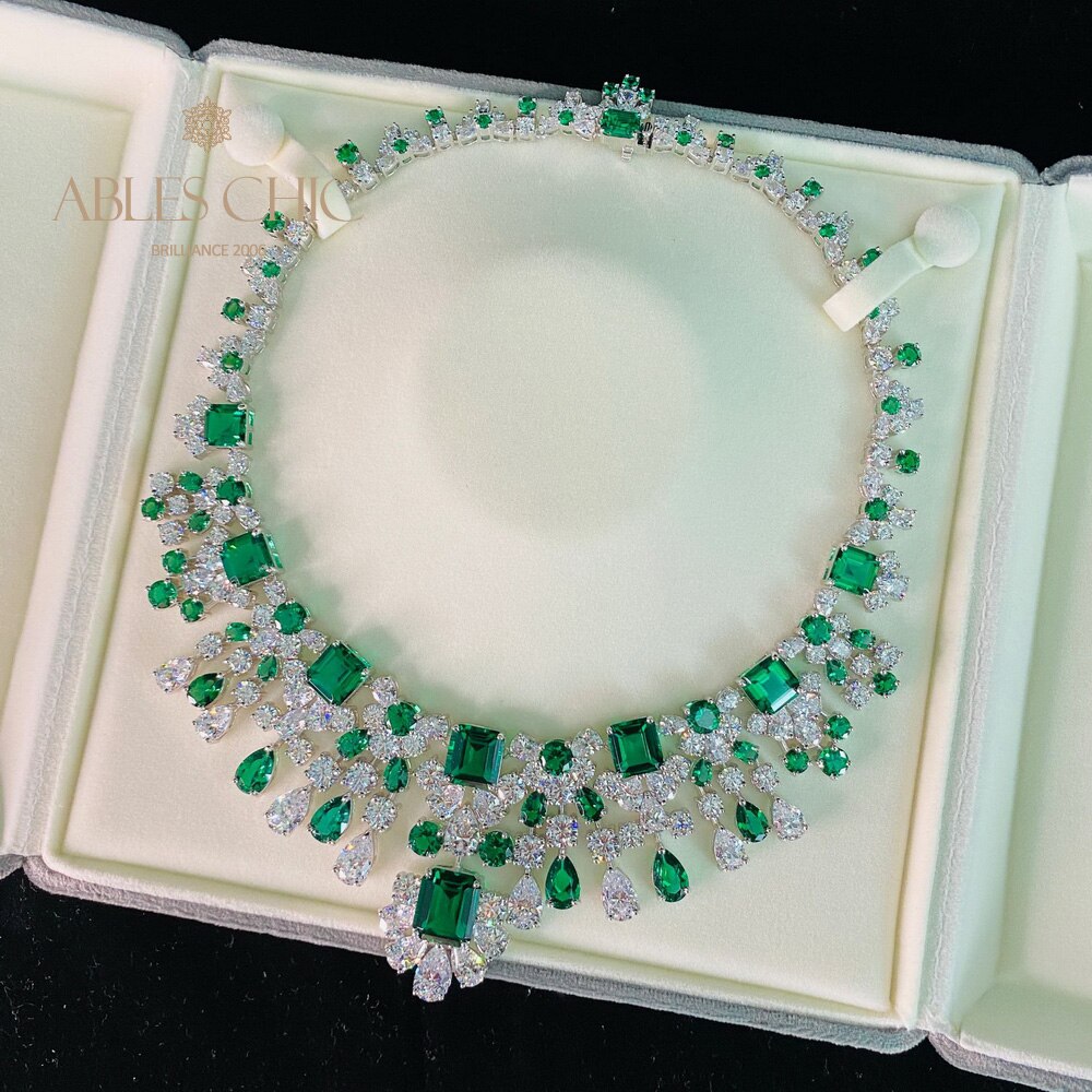 Emerald Chanderlier Brides Necklace P0633