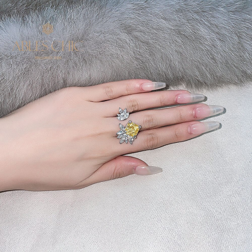 Marquise Flower Open Ring R1192