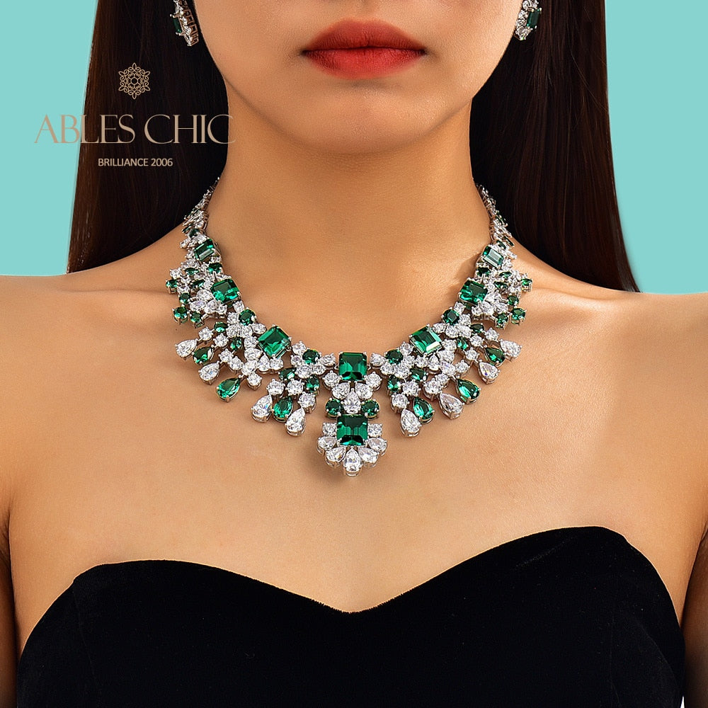 Emerald Chanderlier Brides Necklace P0633
