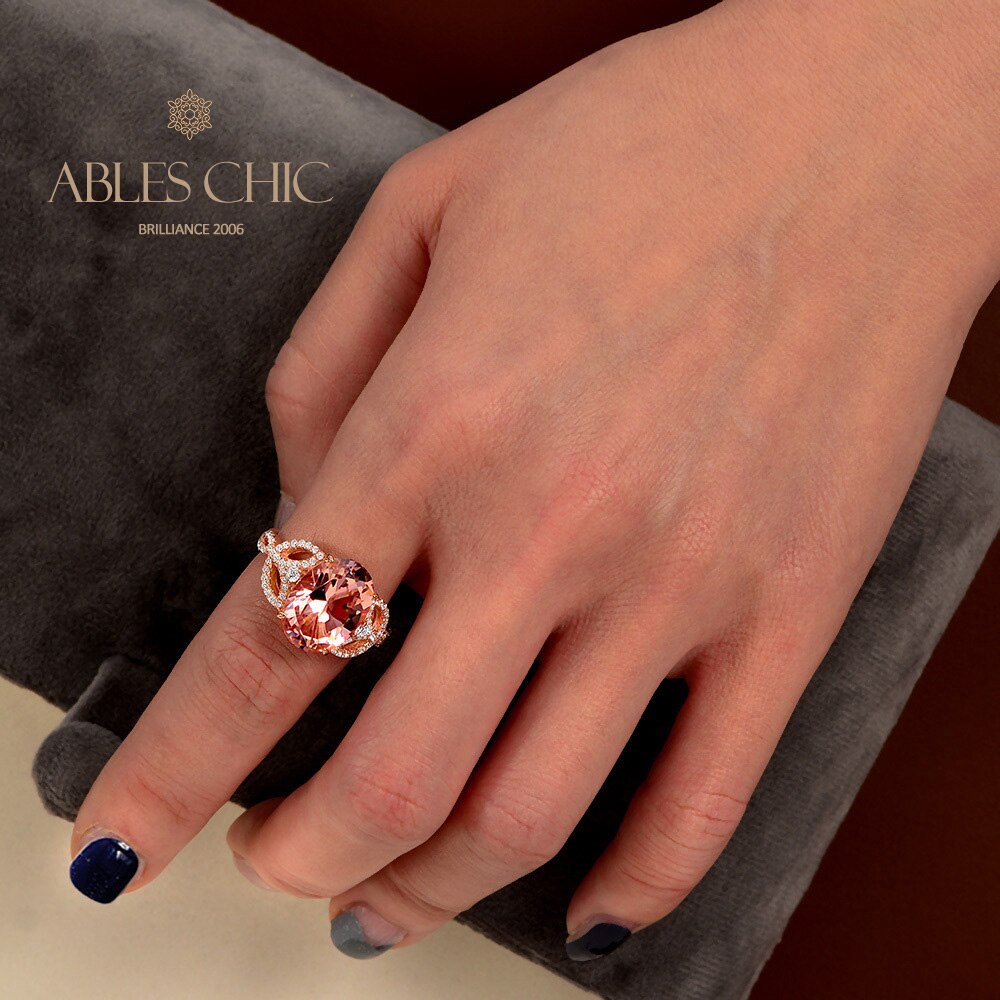 Orange Spinel Solitaire Ring R0927
