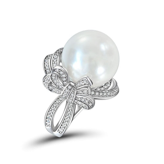 Solitaire Mother of Pearl Bowtie Ring R1168