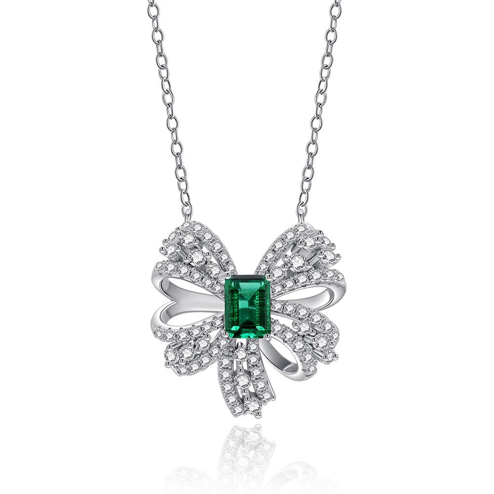 Emerald Bowtie Pendant P0645