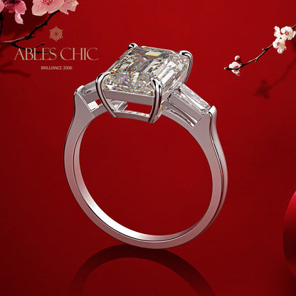 Emerald Cut Sqaure Engagement Ring R0895