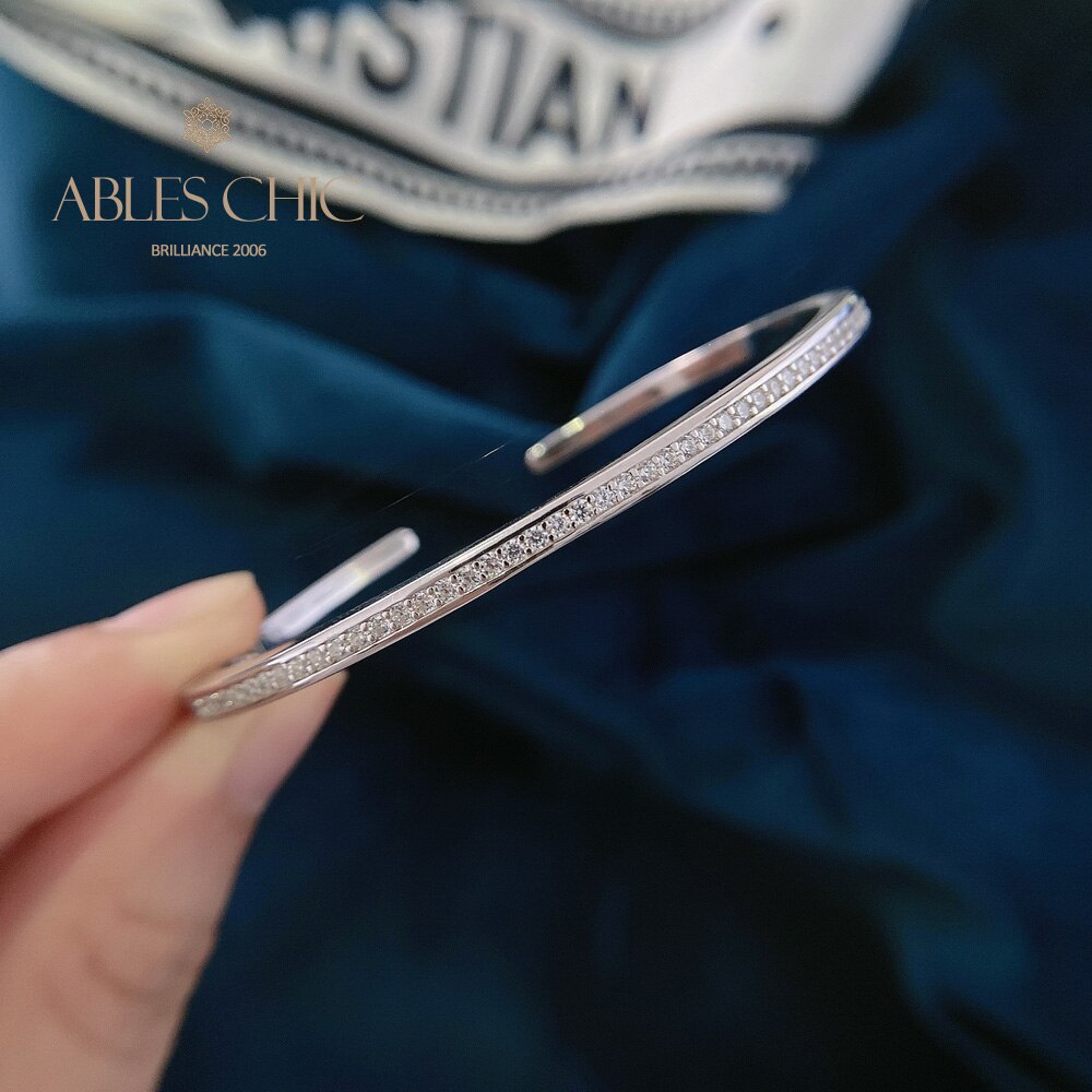 Paved Narrow Open Bangle B0880