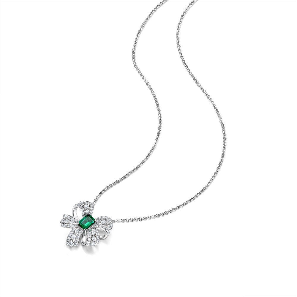 Emerald Bowtie Pendant P0645