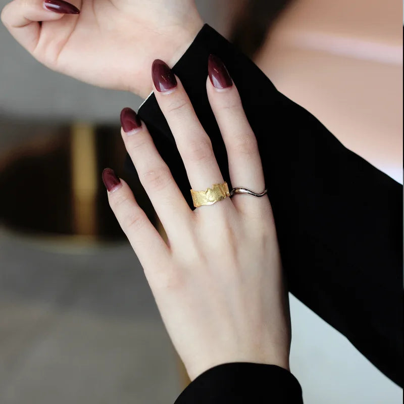 Abstract Irregular Wide Ring R115