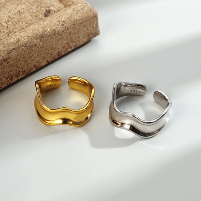 Abstract Wide Thick Ring R1045