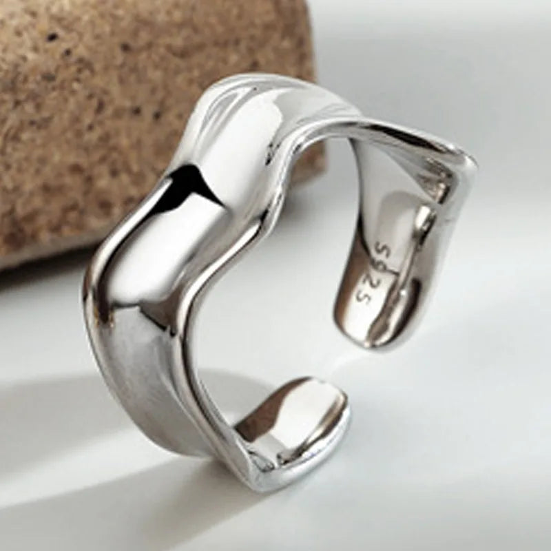 Abstract Wide Thick Ring R1045